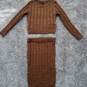Two-piece Sweater Top and Skirt